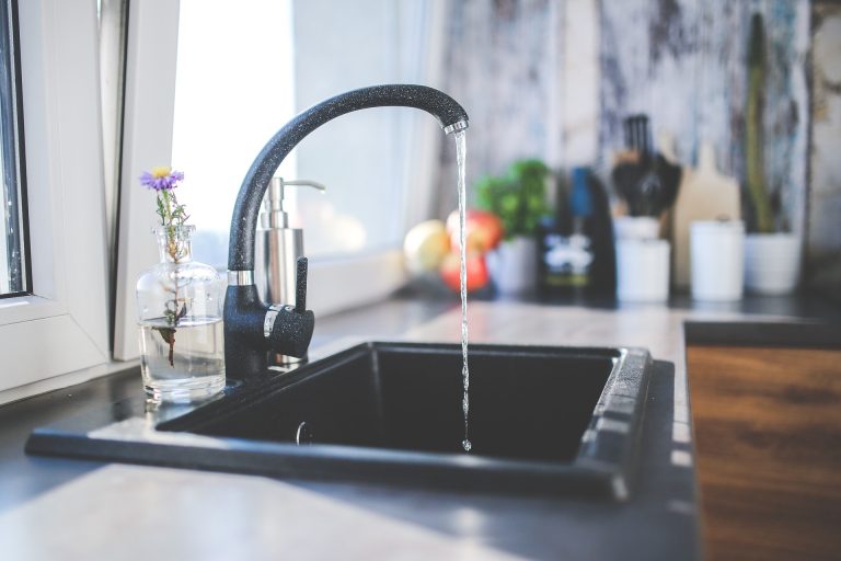 Kitchen tap running water